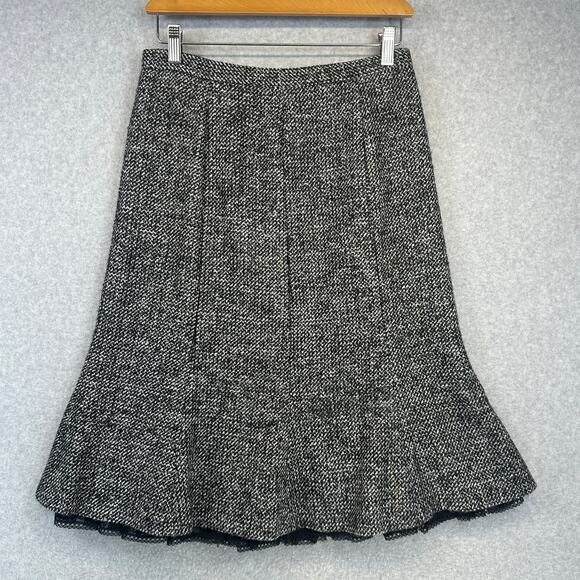 Neiman Marcus Exclusive Skirt Womens Size 6 Black White Tweed Lace Fit & Flare - Picture 1 of 12